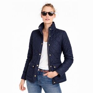 J.CREW Quilted Navy Blue Puffer Field Jacket S